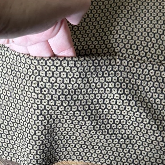 J Jill Ponte Knit Top Women’s XL 3/4 Sleeve Pocket Brown Black Geometric Boxy - Picture 6 of 10